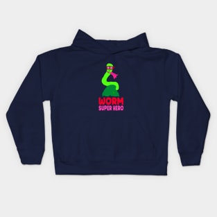 worm  super hero Kids Hoodie